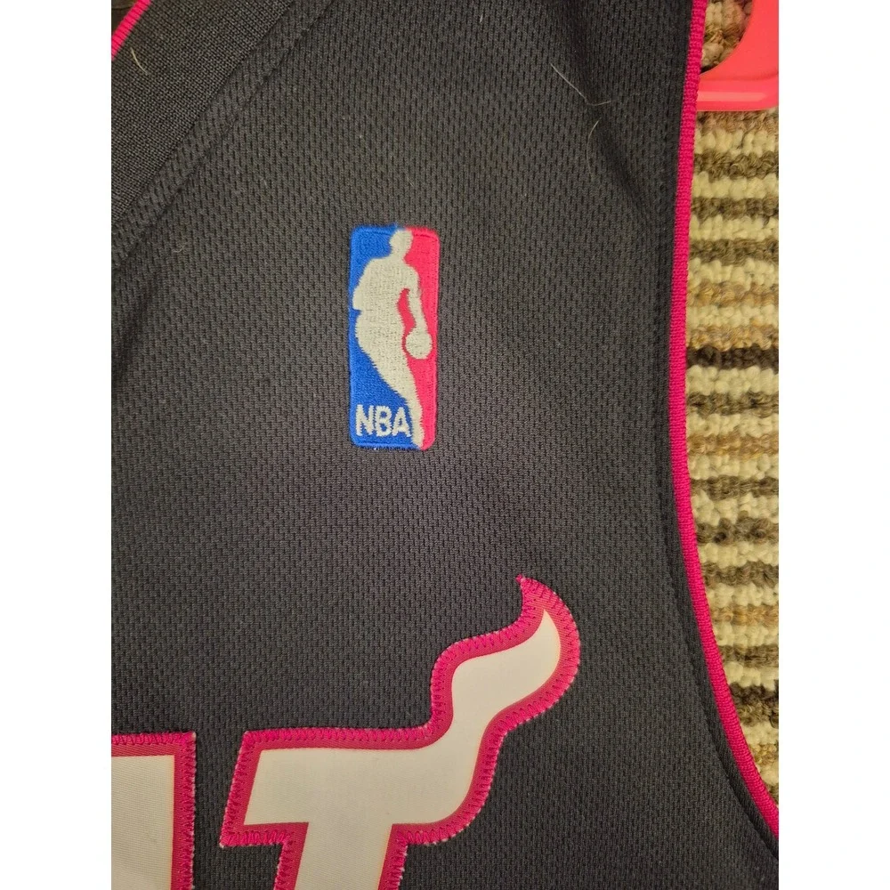 Adidas Miami Heat LeBron James #6 NBA Jersey Black Red Mens Large Length +2